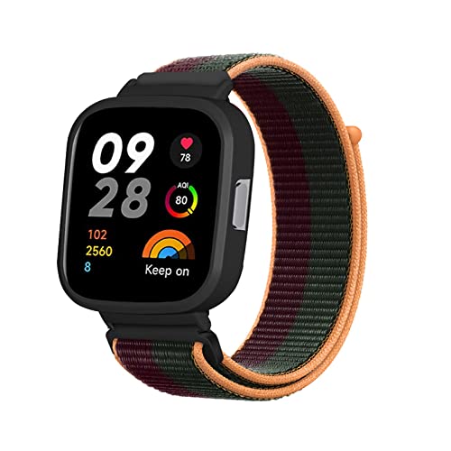 AireWiki Nylon Armband Kompatibel mit Xiaomi Redmi Watch 3 Stoff Sport Armbänder für Damen Herren Ersatz für Xiaomi Redmi Watch 3 (18) von AireWiki