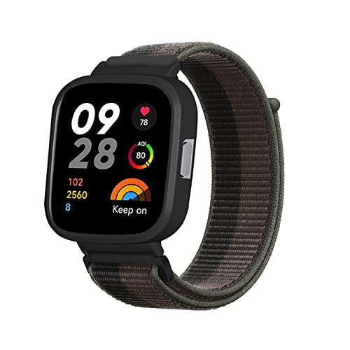 AireWiki Nylon Armband Kompatibel mit Xiaomi Redmi Watch 3 Stoff Sport Armbänder für Damen Herren Ersatz für Xiaomi Redmi Watch 3 (24) von AireWiki