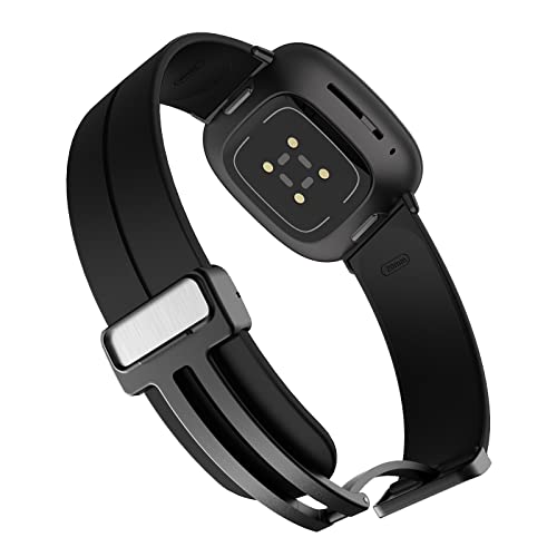 AireWiki Silikon Armbänder Für Fitbit Versa 4/Fitbit Versa 3/ Fitbit Sense 2 Magnetschnalle Ersatzband Für Damen Herren Armband Schnelle (3) von AireWiki