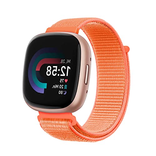 AireWiki Solo Loop Armband Kompatibel mit Fitbit Versa 4/ Fitbit Sense 2 Nylon Stoff Sport Armbänder für Männer Frauen Stretchy Ersatz Kompatibel mit Fitbit Versa 4/Sense 2 (24) von AireWiki
