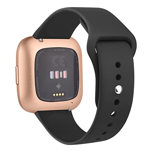 AireWiki Sport Armbänder Für Fitbit Versa 3 /Sense/Fitbit Versa 2/Versa Lite Armband Silikon Für Herren Frauen Ersatzband mit Kompatibel mit Fitbit Versa 3 /Sense/ 2/Lite (Schwarz,Versa 2/ Lite) von AireWiki