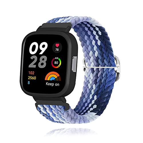 AireWiki Stoff Armband Kompatibel mit Xiaomi Redmi Watch 3 Armband Nylon Für Herren Damen Sport Ersatzband mit Uhrenarmband Für Xiaomi Redmi Watch 3 (2) von AireWiki