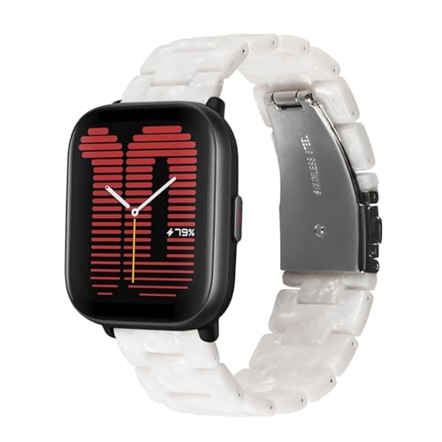 Armbänder für Amazfit Aactive Uhrenarmband Harz Armbänder mit Edelstahl Metall Verstellbarer Herren Damen Ersatzarmband Kompatibel mit Amazfit Aactive Sport Band (15) von AireWiki