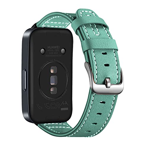 Leder Armbänd Kompatibel mit Huawei Band 8 Armband Für Damen Herren Echte Ersatzband mit Uhrenarmband Für Huawei Band 8 (Minze) von AireWiki