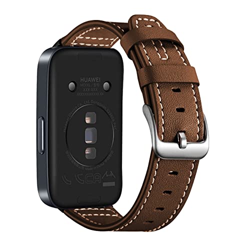 Leder Armbänd Kompatibel mit Huawei Band 8 Armband Für Damen Herren Echte Ersatzband mit Uhrenarmband Für Huawei Band 8 (braun) von AireWiki