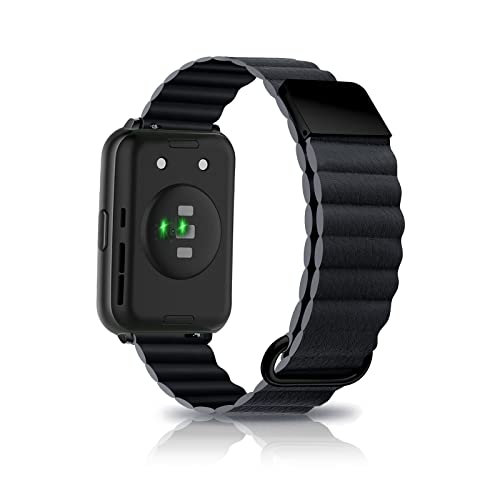 Leder Armband Kompatibel mit Huawei Watch Fit 2 Armband Ersatz Magnetische Für Herren Damen Classic Active Uhrenarmband Für Huawei Watch Fit 2 (grau) von AireWiki