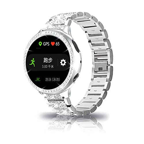 Metall Armband + Schutz Hülle Kompatibel mit Samsung Watch Active 2 44mm/ 40mm Armband Edelstahl Für Herren Damen Ersatz Für Samsung Galaxy Watch Active 2 44mm/ 40mm (Silber,44mm) von AireWiki