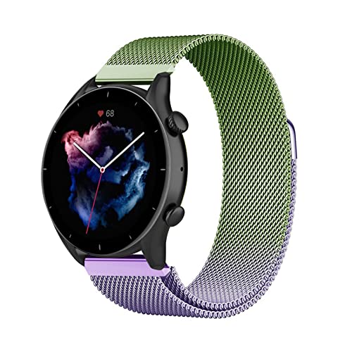 Metall Armband Kompatibel mit Amazfit GTR 3 pro/GTR 3 Armband Edelstahl 22mm Bunt Ersatz Mesh mit Magnetische Für Damen Herren Uhrenarmband Für Amazfit GTR 2e/GTR 2/GTR 47mm (C) von AireWiki