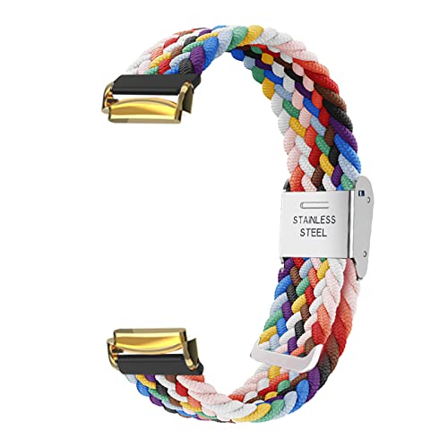 Nylon Armband Kompatibel mit Fitbit Luxe Armband Keine Lücke Für Herren Damen Sport Stoff Ersatzband mit Uhrenarmband Für Fitbit Luxe (bunt,Silber Verbinder) von AireWiki