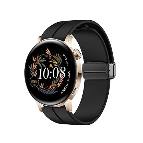 Silikon Armbänder Für HUAWEI WATCH GT3 42mm Magnetschnalle Ersatzband Für Damen Herren Armband Schnelle mit Kompatibel mit HUAWEI WATCH GT3 42mm uhrband (3) von AireWiki