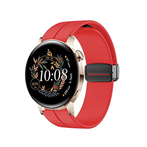 Silikon Armbänder Für HUAWEI WATCH GT3 42mm Magnetschnalle Ersatzband Für Damen Herren Armband Schnelle mit Kompatibel mit HUAWEI WATCH GT3 42mm uhrband (4) von AireWiki