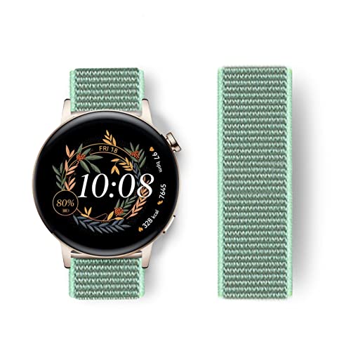 Solo Loop Armband Kompatibel mit Huawei Watch GT3 42mm/ 46mm Nylon Sport Armbänder für Männer Frauen Stretchy Ersatz Kompatibel mit Huawei Watch GT3 42mm/ 46mm (18,Watch GT3 46mm) von AireWiki
