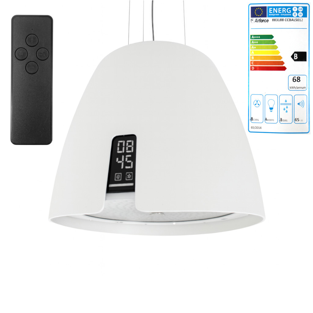 Airforce 883188 Ballerina Crisalide Inselhaube Umluft rund weiß Ø47,5 cm von Airforce