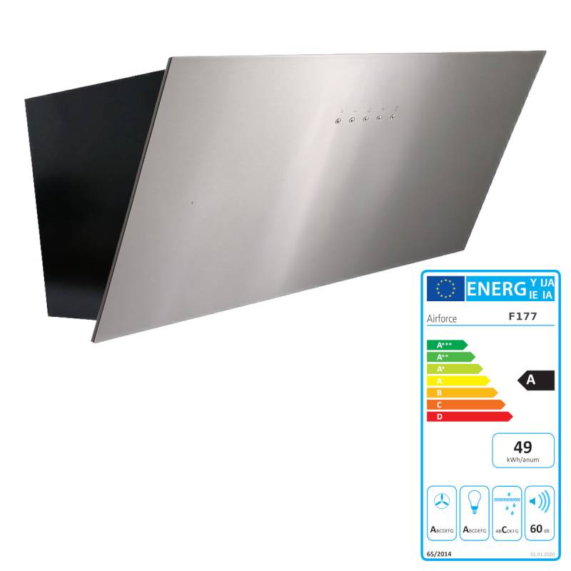 Airforce F177 V7 90 ELX Kopffreihaube Umlufthaube Edelstahl 90 cm von Airforce