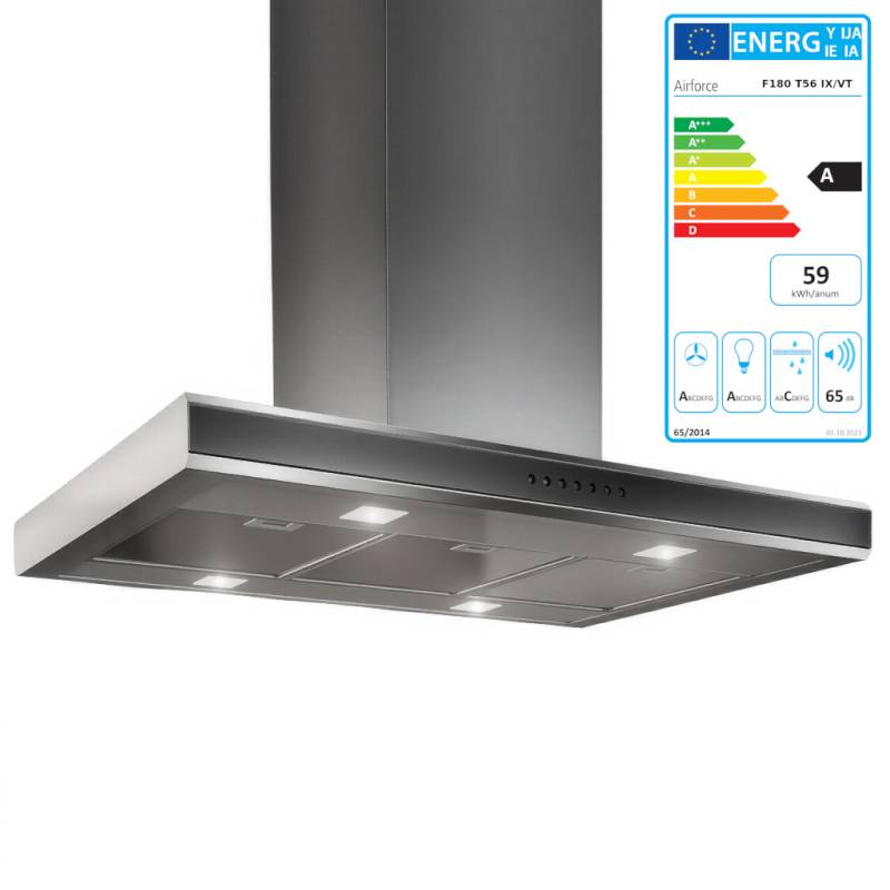 Airforce F180 TS6 IX/VT Collada Inselhaube Edelstahl Abluft Umluft 90 x 60 cm von Airforce
