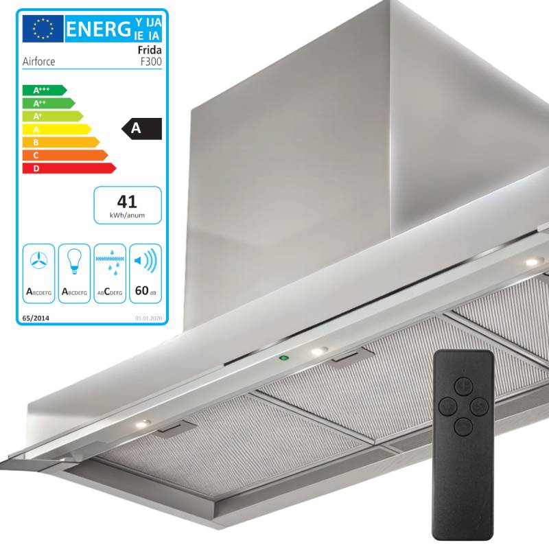 Airforce F300 Unterschrank Einbau Dunstabzugshaube 90 cm Edelstahl Fernbedienung von Airforce