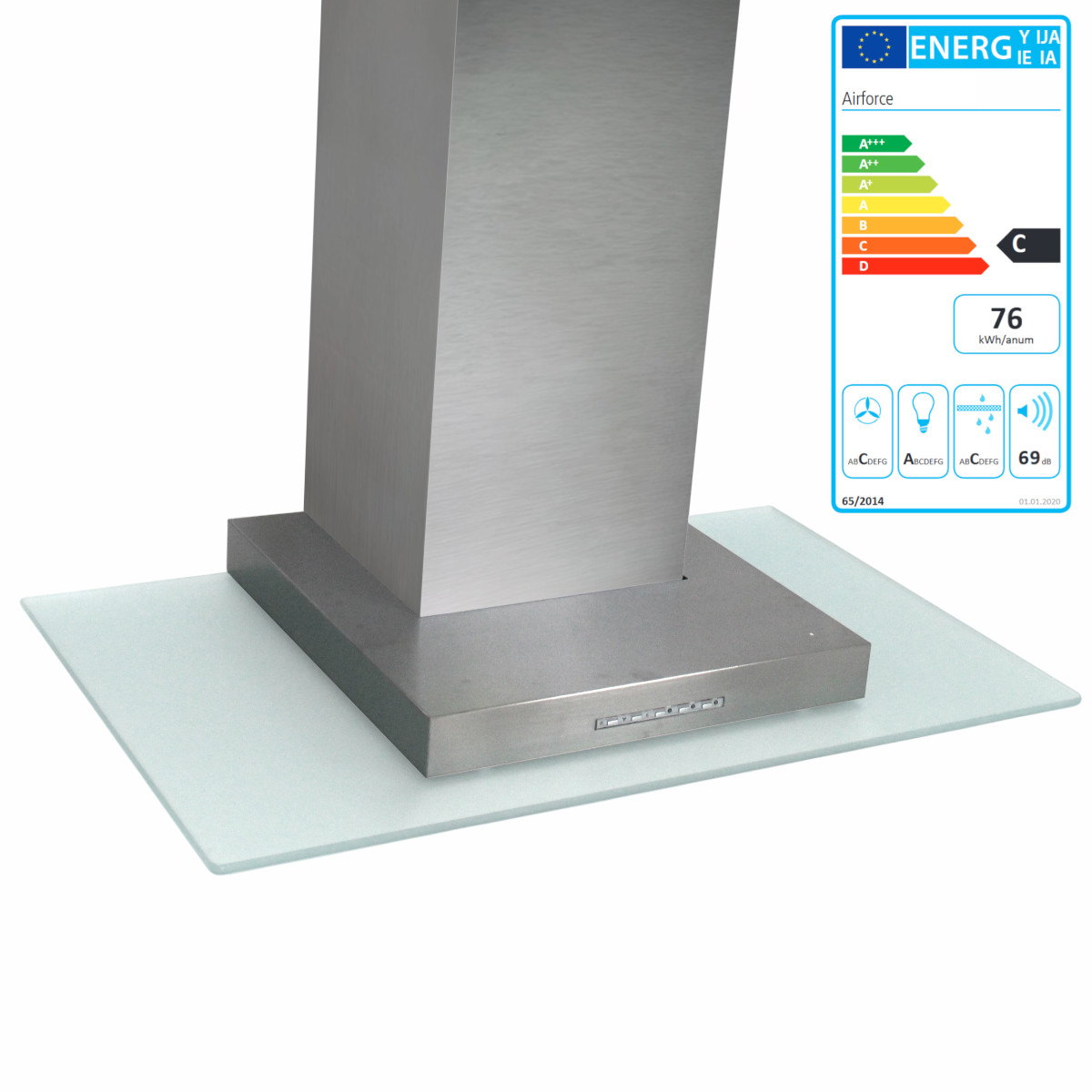 Airforce F35 80 X/V RLN FOHR Dunstabzugshaube Wandhaube Abluft Umluft Glas 80 cm von Airforce