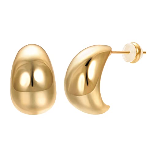 Airokiy Klein Tropfen Ohrringe Gold für Damen Dupes Chunky Leichte Tropfen Hohle Offene Creolen Ohrringe Hypoallergene Vergoldete Schmuck für Mädchen 20 * 12MM von Airokiy