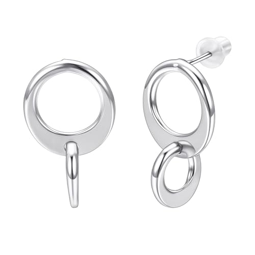 Airokiy Ohrringe Hängend Silber Ovale Creolen Elegante Doppel Creolen Ohrringe Trendiger Schmuck von Airokiy