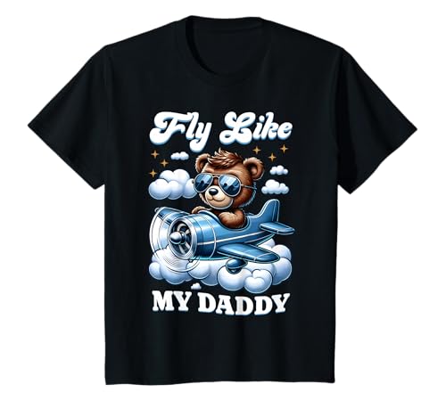 Kinder Luftfahrt-Teddybär, fliegendes Flugzeug, Flugzeug, Flugzeug, Jungen, Kinder T-Shirt von Airplane Lovers Birthday Toddler & Boys Designs