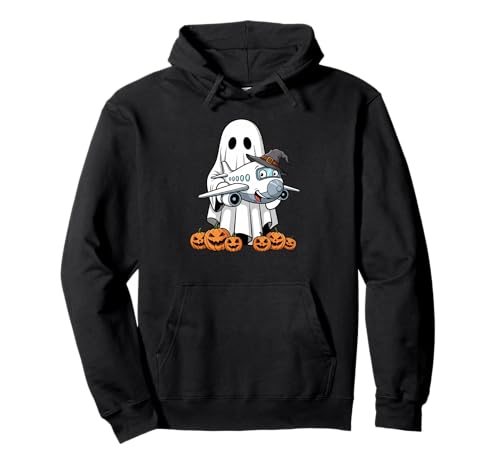 Lustiger Geist Flugzeug Kürbis Halloween Kinder Herren Damen Pullover Hoodie von Airplane Lovers Cute Halloween Outfits Boy Girl