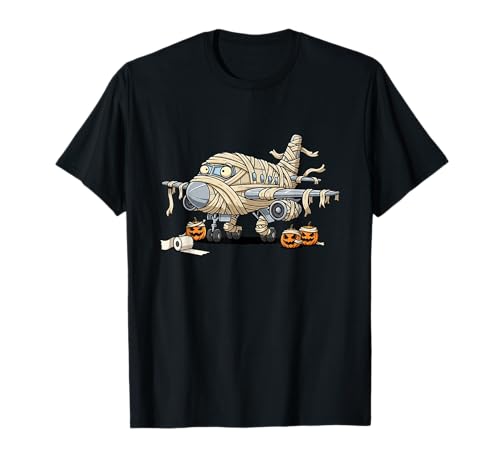 Lustiges Flugzeug Mama Kürbis Halloween Kinder Herren Damen T-Shirt von Airplane Lovers Cute Halloween Outfits Boy Girl