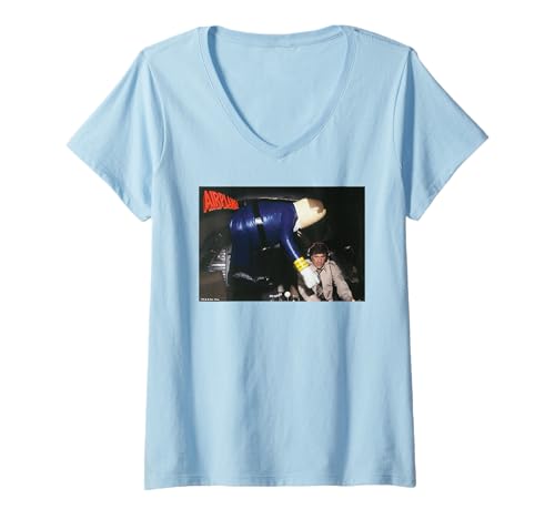 Damen Flugzeug! Ted Striker Otto Autopilot Szene T-Shirt mit V-Ausschnitt von Airplane!