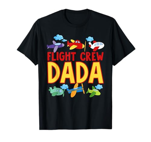 Flight Crew Dada Airplane Dad of The Birthday T-Shirt für Jungen T-Shirt Flight Crew Dada Airplane Dad of The Birthday T-Shirt für Jungen T-Shirt von Airplanes Birthday Shirts Squad Matching Family