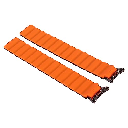 Airshi Ersatz-Smartwatch-Armband, Leichtes, Magnetisches Silikon-Schnellverschluss-Armband, Schweißfest, Schönes Design für Mi Band 8 8 NFC (Schwarzorange) von Airshi