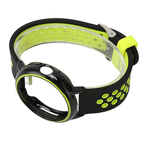 Airshi Ersatz-Uhrenarmband, Uhr-Ersatzband, Vollständiger Schutz, Weiches Silikon, 2 Farben, Mehrere Löcher Verhindern Kratzer, mit Hülle für Upgrade (Schwarz Grün) von Airshi