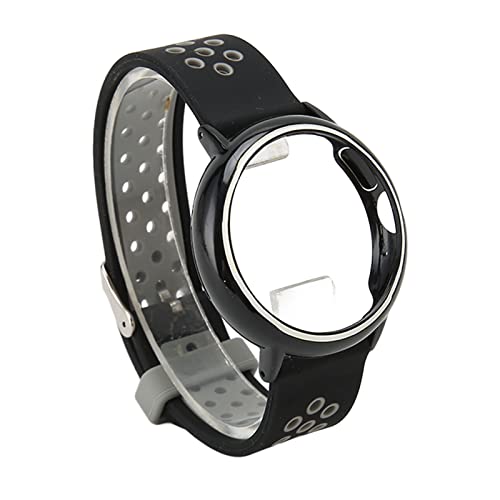 Airshi Ersatz-Uhrenarmband, Uhr-Ersatzband, Vollständiger Schutz, Weiches Silikon, 2 Farben, Mehrere Löcher Verhindern Kratzer, mit Hülle für Upgrade (Schwarzgrau) von Airshi