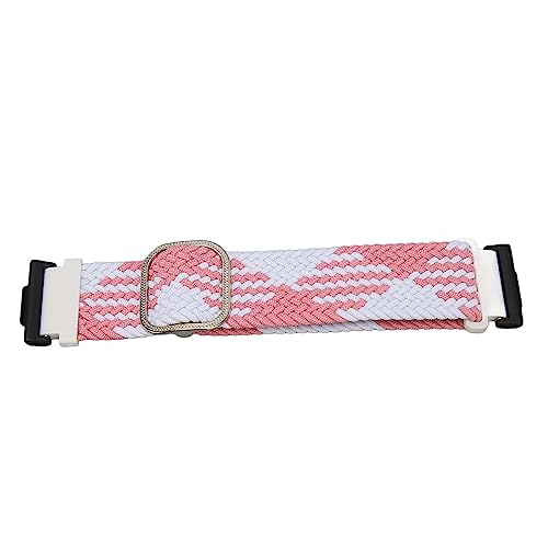 Airshi Geflochtenes Uhrenarmband, Elastisches, Atmungsaktives, Geflochtenes Uhrenarmband aus Nylon für Übungen (Rosa Weiß) von Airshi