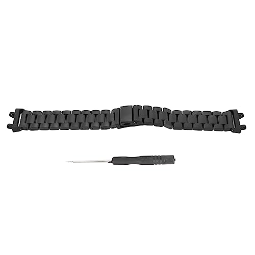 Airshi Uhrenarmband, Größenversteller, Werkzeug Zum Entfernen von Uhrengliedern, Rostfrei, Doppelfaltschließe, Ersatzarmband aus Edelstahl für Perfekte Passform. (Schwarz) von Airshi