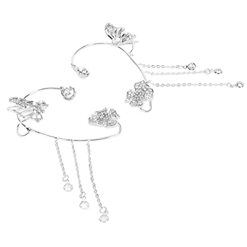 Quasten-Ohrring-Clip, Tragbarer Zirkonia-Ohrclip, Gebogen, 1 Paar für Dating von Airshi