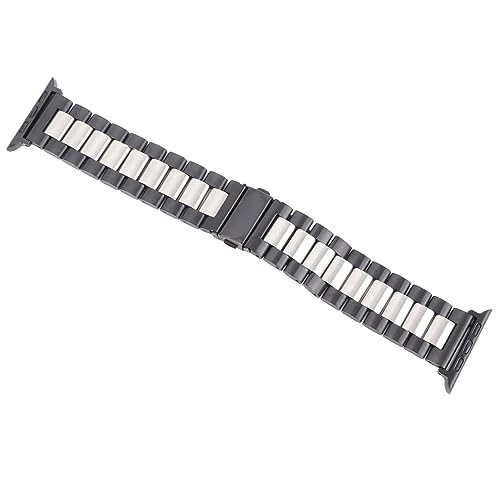 Uhrenarmband, Modisches Accessoire für Damen, Schwarzes Uhrenarmband für Ausflüge (Schwarz mit Silber) von Airshi