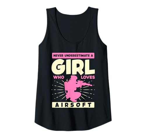 Damen Unterschätze Niemals EIN Mädchen, das Airsoft liebt Tank Top Damen Unterschätze Niemals EIN Mädchen, das Airsoft liebt Tank Top von Airsoft Enthusiasts Fun