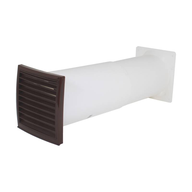 Airtec N37036 Teleskop Rundrohmauerkasten mit RSK Lüftungsgitter Braun von Airtec