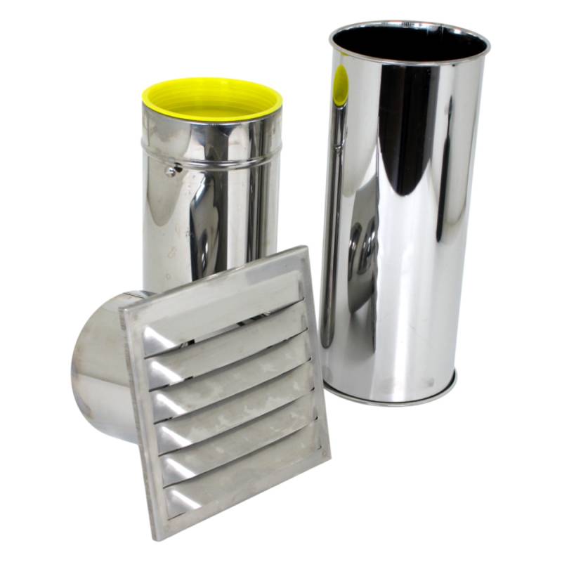 Airtec N37049 Teleskop Rundrohmauerkasten Edelstahl Ø 125 mm RSK Lüftungsgitte von Airtec