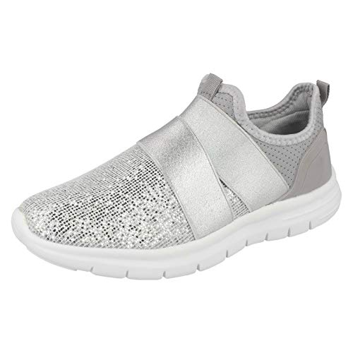 Air Tech Damen Schlupfschuhe Rafferty, - Hellgrau Silber Weiß Grau - Größe: 38 EU Air Tech Damen Schlupfschuhe Rafferty, - Hellgrau Silber Weiß Grau - Größe: 38 EU von Airtech