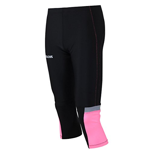 Airtracks Damen FUNKTIONS Laufhose/Running Tight/Reflektoren - 3/4 LANG PINK - L von Airtracks