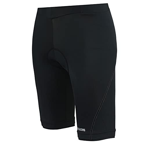 Airtracks Damen Fahrradhose Kurz Radhose Comfort Line Kurze MTB Radlerhose Mountainbike 3D Coolmax Gepolstert Atmungsaktiv Reflektoren S M L XL XXL 3XL 4XL - schwarz - XXL von Airtracks