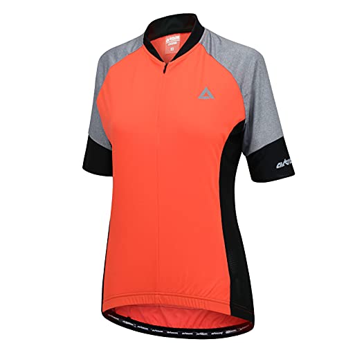 Airtracks Damen Fahrradtrikot Kurzarm Pro Line - Radtrikot - Jersey - Atmungsaktiv - Schnelltrocknend - Reflektoren (DE/NL/SE/PL, Alphanumerisch, XXL, Regular, Regular, Rot) von Airtracks
