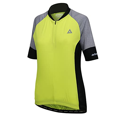 Airtracks Damen Fahrradtrikot Kurzarm Pro Line - Radtrikot - Jersey - Atmungsaktiv - Schnelltrocknend - Reflektoren (DE/NL/SE/PL, Alphanumerisch, L, Regular, Regular, Neon) von Airtracks