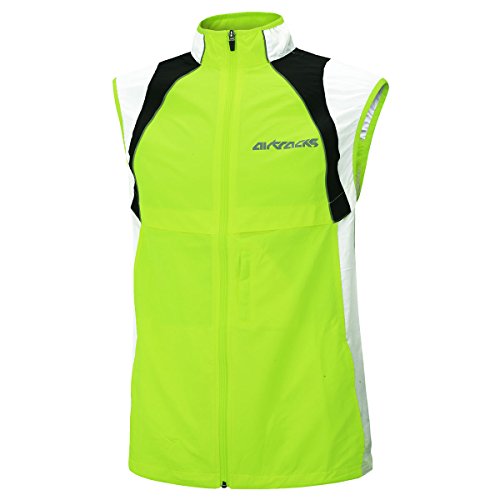Airtracks Damen Fahrradweste Laufweste Radweste Leichte Wind Weste Reflektierend Winddicht Ärmellos Windstopper Atmungsaktiv Windstopper XS S M L Xl XXl 3XL 4XL - neon - L von Airtracks