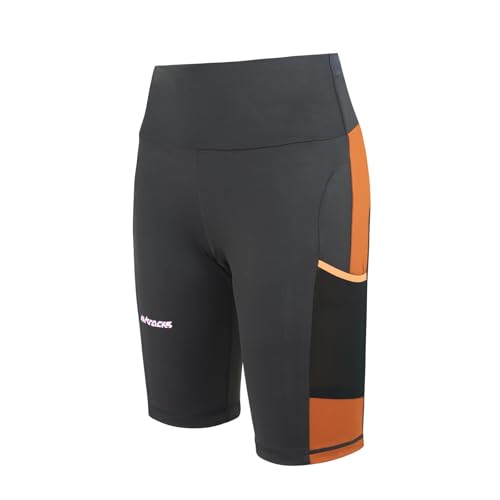 Airtracks Damen Funktions Laufhose Kurz Pro Team - Shorts Running Pants - Lauftight - Atmungsaktiv - Reflektoren- grau - M von Airtracks