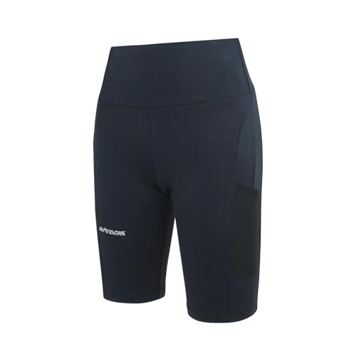 Airtracks Damen Funktions Laufhose Kurz Pro Team - Shorts Running Pants - Lauftight - Atmungsaktiv - Reflektoren- schwarz - S von Airtracks
