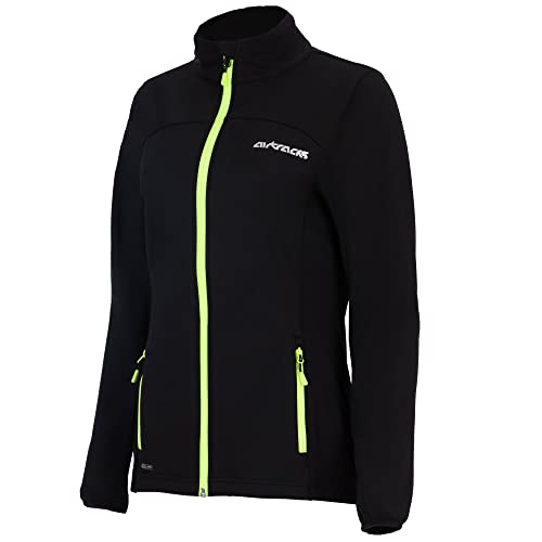 Airtracks Damen Thermo Jacke Pro Line II Softshell Fahrradjacke Laufjacke Radlerjacke Radjacke Wasserdicht Winddicht Windstopper Atmungsaktiv Reflektierend - schwarz L von Airtracks