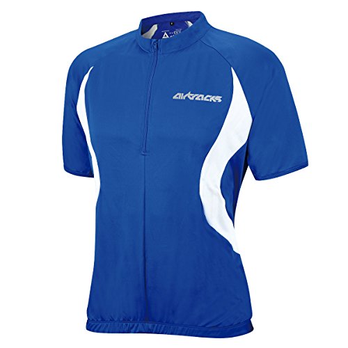 Airtracks Herren Fahrradtrikot Kurzarm Team Radtrikot Jersey Bike Radler Shirt Atmungsaktiv Schnelltrocknend Reflektierend Größen XS S M XL XXL XXXL XXXXL - blau - S von Airtracks