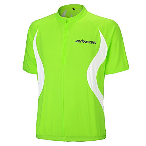 Airtracks Herren Fahrradtrikot Kurzarm Team Radtrikot Jersey Bike Radler Shirt Atmungsaktiv Schnelltrocknend Reflektierend Größen XS S M XL XXL XXXL XXXXL - neon - L von Airtracks