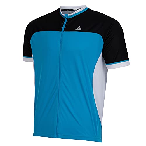 Airtracks Herren Fahrradtrikot Kurzarm Pro T II Radtrikot Jersey Bike Shirt Atmungsaktiv Schnelltrocknend Reflektierend Größen XS S M XL XXL - blau-schwarz - L von Airtracks